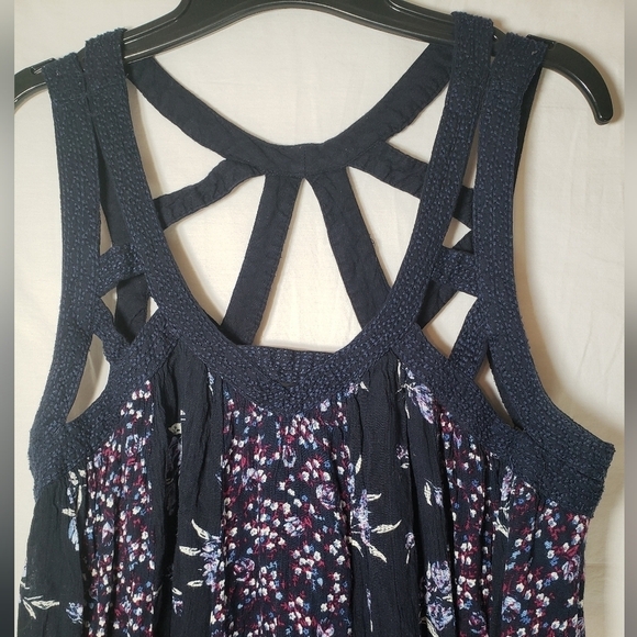 VNL Styleline Boho Navy Floral Dress Sz 1X - Picture 4 of 8